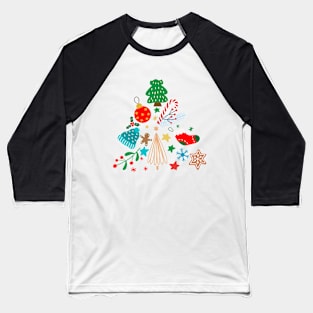 Christmas Doodles Baseball T-Shirt